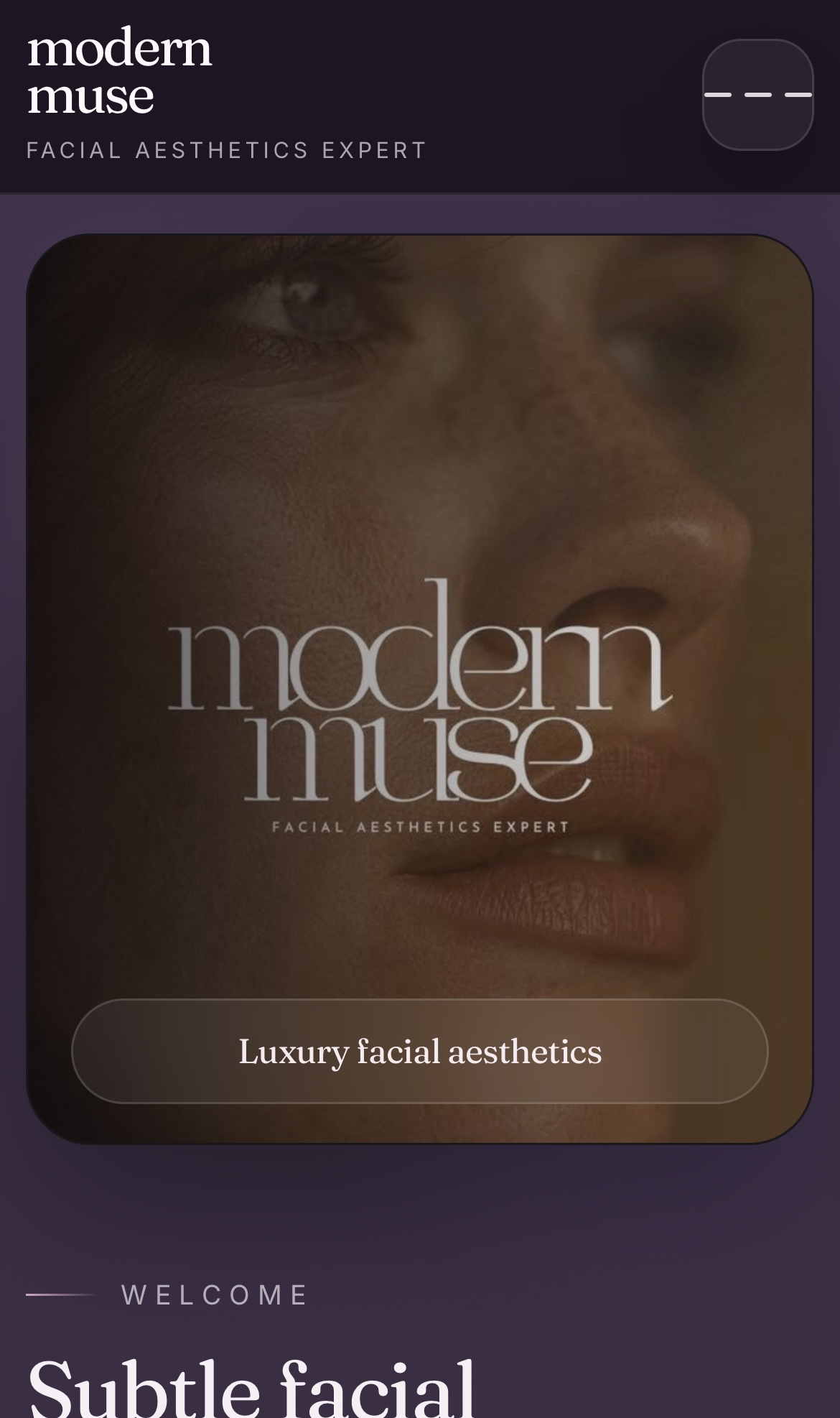 Modern Muse aesthetics website layout example